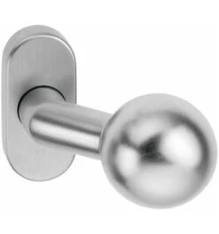 EDI Feuerschutzkugelknopf 2133/4020 Alu.F1 Ovalrosette Profiltür