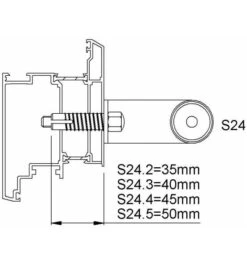 KWS 8B74 Türgriffbefestigung S24-M8, F.Holz, Dübel 30 Mm
