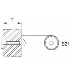 KWS 8A71 Türgriffbefestigung S21-M6, Für Holz F.WS
