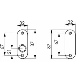 AMF Drücker-Rosette 479 32x87x7 Mm, Rd.Form Leichtmetall Silberfarbig
