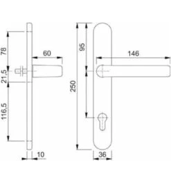 Hoppe PT-Drücker-Halbgarnitur, PZ, E92, VK8, ALU, 1313G/3357SN, Liverpool, Rd, Mit Langsch., F1-2 -Burgs Tienda halbgarnitur anti panikbeschlag einzelteile 116963 czm 1