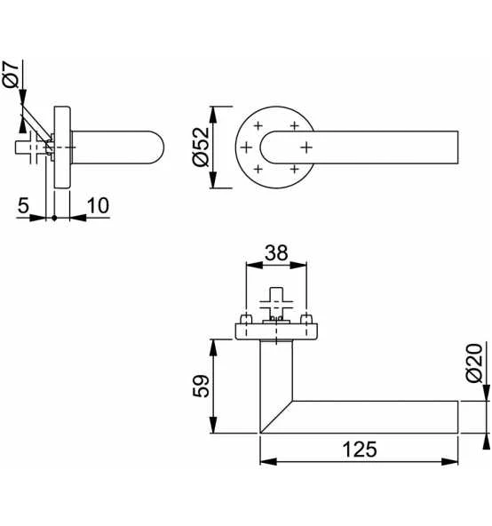 Hoppe HalbgarniturE1400Z/42H F69 / 10/052 2 Hoppe HalbgarniturE1400Z/42H F69 / 10/052 - Image 2