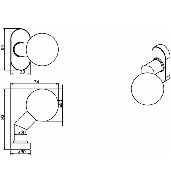 Intersteel Profiltürknopf Material VA 304 2 Intersteel Profiltürknopf Material VA 304 – Bild 2