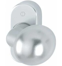 Hoppe PT-Knopfrosette, RH12, ALU, 50G/55, Knopf Fest Auf Rosette, Oval, A.Ros.verd.ver, F1