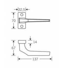 FSB PT-Drücker-Halbgarnitur, Gekröpft, VK8, DL-R, ALU, Mod. 620, Lack. RAL9016 -Burgs Tienda loch oder stiftteil anti panikbeschlag einzelteile 118341 czm