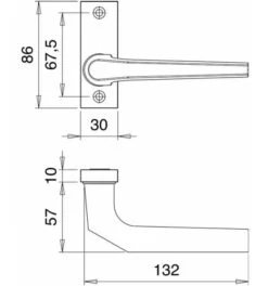 EDI Profiltürdrückerlochteil 1390/0800 Alu.F1 Ktg.8mm Gekr. -Burgs Tienda loch oder stiftteil anti panikbeschlag einzelteile 1534507 czm