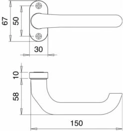 EDI Profiltürdrückerlochteil 1308/0800 Alu.F1 Ov.8mm Gekr. -Burgs Tienda loch oder stiftteil anti panikbeschlag einzelteile 1534517 czm