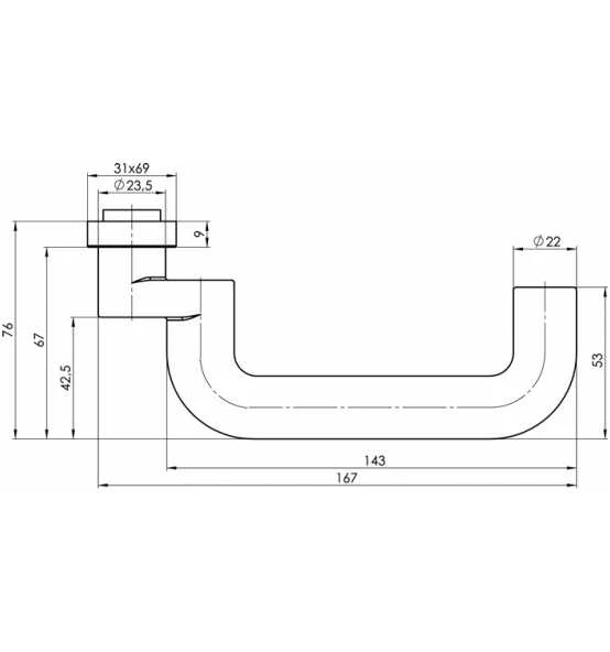 OGRO Profiltürdrückerlochteil OGRO 8100A AL 8mm Alu.F1 Gekr. 2 OGRO Profiltürdrückerlochteil OGRO 8100A AL 8mm Alu.F1 Gekr. – Bild 2