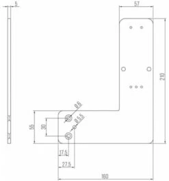 DENI Montageplatte Lange Version Für RR-Tür -Burgs Tienda montageplatten 1088652 czm