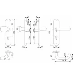 Hoppe HT-SI-Drückergarnitur, PZ, E92, VK10, 67-72, RH12, ALU, 138/3331/3310, Paris, Oh.ZA, F9016 -Burgs Tienda paris 117146 czm