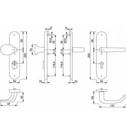 Hoppe Schutzgarnitur San Fran.86G/3332ZA/3310/1301 Alu.F1 72mm 42-47mm -Burgs Tienda san francisco 1534543 czm