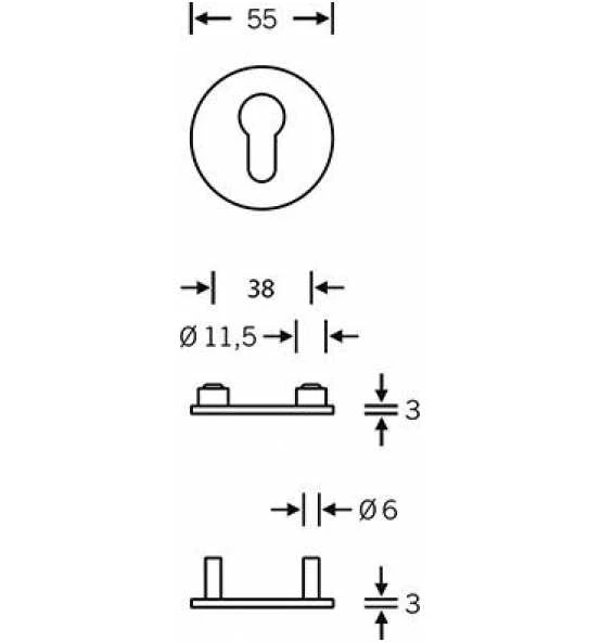 FSB ZT-Schlüsselrosette, BB, DL-R, Edelstahl, Mod. 1737, Matt Edelstahl, Verdeckt Ver 2 FSB ZT-Schlüsselrosette, BB, DL-R, Edelstahl, Mod. 1737, Matt Edelstahl, Verdeckt Ver – Bild 2