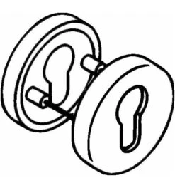 HEWI Schlüsselrosetten-Paar 306.23PB 99 Ku.99 Schildst.10,5mm PZ Rd.