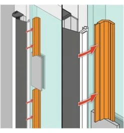 ASSA ABLOY Montageprofil LG1 Glas L.1925mm BG Silberf.