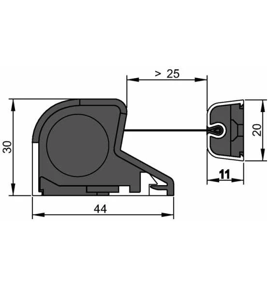 Athmer Fingersch.Rollo NR-30 L.1925mm BG Silberf.Rollo Schwarz 3 Athmer Fingersch.Rollo NR-30 L.1925mm BG Silberf.Rollo Schwarz – Bild 3
