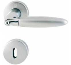 Hoppe ZT-Drückergarnitur, BB, VK8 Athinai Mit Ros., Stützn., Rückholf., Mess., F49R/F98R