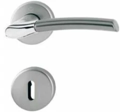 Hoppe ZT-Drückergarnitur, BB, VK8 Bergen Mit Ros., Stützn., Rückholf., Mess., F49/F9