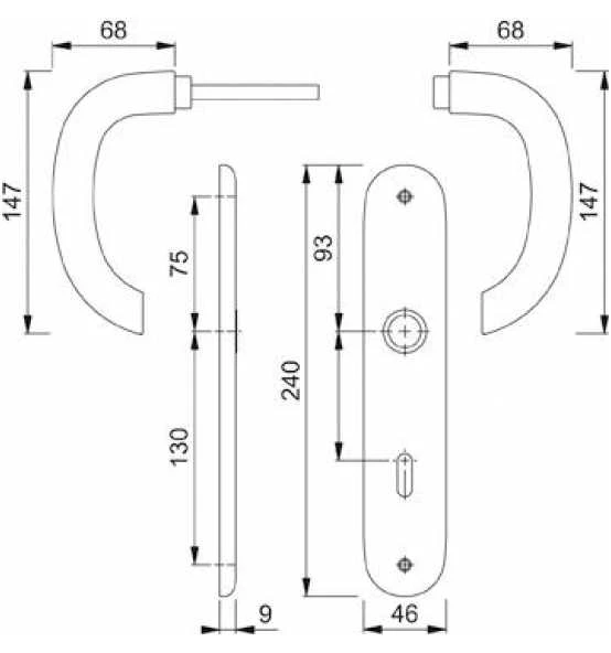 Hoppe ZT-Drückergarnitur, PZ, E72VK8 Marseille Mit Langsch., Rückholf., ALU, F1 2 Hoppe ZT-Drückergarnitur, PZ, E72VK8 Marseille Mit Langsch., Rückholf., ALU, F1 – Bild 2