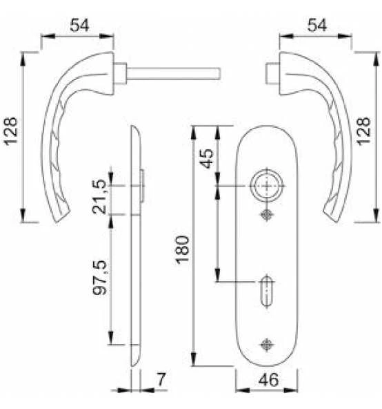 Hoppe Türgriff Tokyo 1720, F18-42 18-5.8 2 Hoppe Türgriff Tokyo 1720, F18-42 18-5.8 – Bild 2