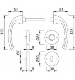 Hoppe ZT-Drückergarnitur, PZ, VK8 Tôkyô Mit Ros., Stützn., Rückholf., ALU, F1 -Burgs Tienda tuerdruecker tuergriff tuerwechselgarnitur einzelteile 116945 czm