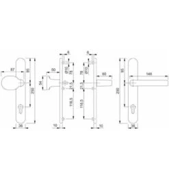 Hoppe PT-Wechselgarnitur, PZ, E92VK8 Liverpool Mit Langsch., Stützn., Rückholf., ALU, F9 -Burgs Tienda tuerdruecker tuergriff tuerwechselgarnitur einzelteile 116961 czm