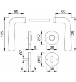 Hoppe ZT-Drückergarnitur, BB, VK8, Helsingborg, Mit Ros.Stützn., Rückholf., EDSTA, F69