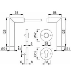 Hoppe ZT-Drückergarnitur, BB, VK8, Amsterdam, Mit Ros., Stützn., Rückholf., EDSTA, F69 -Burgs Tienda tuerdruecker tuergriff tuerwechselgarnitur einzelteile 117044 czm 1