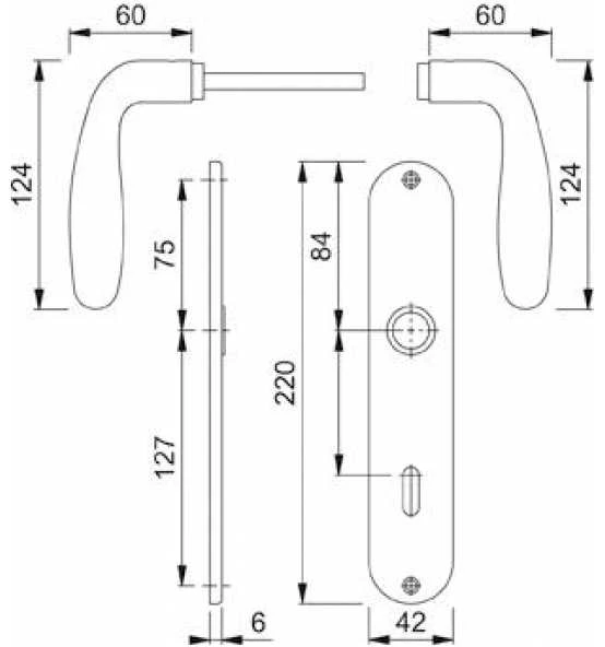 Hoppe ZT-Wechselgarnitur, PZ, E72, VK8, Cardiff, Mit Langsch., EDSTA, F69 2 Hoppe ZT-Wechselgarnitur, PZ, E72, VK8, Cardiff, Mit Langsch., EDSTA, F69 - Image 2