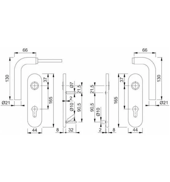 Hoppe ZT-Wechselgarnitur, PZ, E72, VK8, Bonn, Mit Kurzsch., Stützn., EDSTA, F69 3 Hoppe ZT-Wechselgarnitur, PZ, E72, VK8, Bonn, Mit Kurzsch., Stützn., EDSTA, F69 – Bild 3