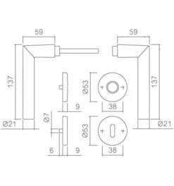 Hoppe Lochteil Amsterdam F1 42952 -Burgs Tienda tuerdruecker tuergriff tuerwechselgarnitur einzelteile 766773 czm 4
