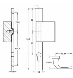 EDI Profiltürgarnitur PAN 1200/K9/9203 Alu.F1 PZ F.TS 68-75mm EDI -Burgs Tienda tuerdruecker tuergriffgarnitur anti panikbeschlag einzelteile 1534509 czm