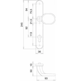 EDI Profiltürgarnitur Kronos 1300/K2/035 Alu.F12 PZ EDI -Burgs Tienda tuerdruecker tuergriffgarnitur anti panikbeschlag einzelteile 1534522 czm