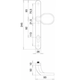 EDI Profiltürgarnitur Atlas 1200/K2/2026 Alu.F1 PZ F.TS 68-73mm EDI -Burgs Tienda tuerdruecker tuergriffgarnitur anti panikbeschlag einzelteile 1534528 czm
