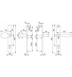 Hoppe Profiltürgarnitur NY 76G/3346/1810 Alu.F9016 PZ F.TS 57-62mm -Burgs Tienda tuerdruecker tuergriffgarnitur anti panikbeschlag einzelteile 1534665 czm