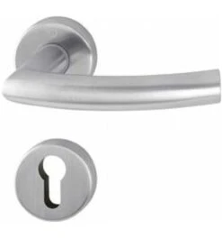 Hoppe ZT-Drückergarnitur, WC, VK8, Trondheim, Mit Ros., Stützn., Rückholf., EDSTA, F69