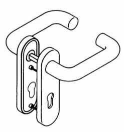 HEWI FS-Garnitur 111R12.210 Ku.33 D/D TS 38-48mm PZ Rd DIN L/R