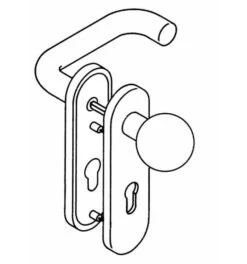 HEWI FS-Garnitur 111R13.113 Ku.90 D/K TS 38-48mm PZ Rd DIN L/R