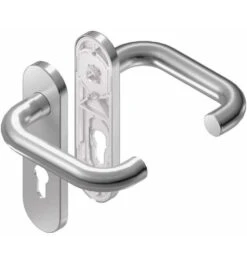 BKS Kurzschild-Feuerschutzgarnitur Rondo Kurzschild VA D/K TS 42-52mm PZ Rd DIN L/R