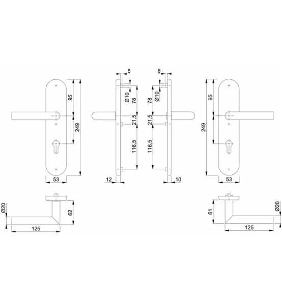 Hoppe FS-Schutzgrt.Ams.FS-E1400F/3331/3310 VA F69 D/D TS 42-47mm PZ Rd 2 Hoppe FS-Schutzgrt.Ams.FS-E1400F/3331/3310 VA F69 D/D TS 42-47mm PZ Rd - Image 2