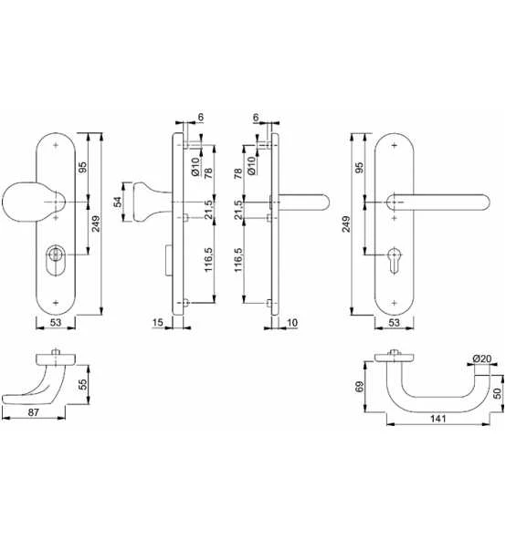 Hoppe FS-Schutzgrt.Paris FS-E86G/3332ZA/3310/138F VA F69 D/K TS 42-47mm PZ Rd 2 Hoppe FS-Schutzgrt.Paris FS-E86G/3332ZA/3310/138F VA F69 D/K TS 42-47mm PZ Rd – Bild 2