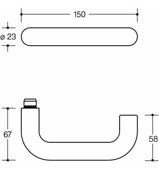 HEWI Türdrückerpaar 111.23PBR Ku.99 O.Rosetten VK 8mm 3 HEWI Türdrückerpaar 111.23PBR Ku.99 O.Rosetten VK 8mm - Image 3