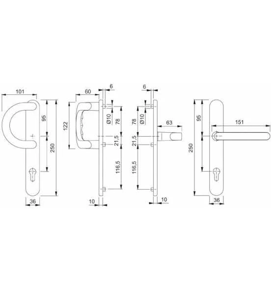 Hoppe Wechselgarnitur Schild513G/3357N/1500 F9016 8/40 PZ-92 2 Hoppe Wechselgarnitur Schild513G/3357N/1500 F9016 8/40 PZ-92 – Bild 2