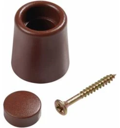 Prestien & Knüppel Türpuffer D.29mm H.35mm Braun Dübelmontage