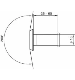 DENI Türspion D16 Mm, Blickfeld200G Edelstahl Optik
