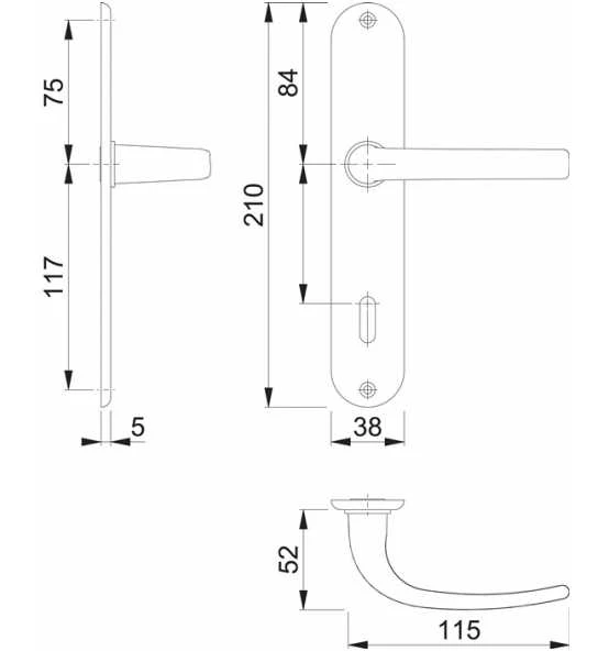 Hoppe Langschildgarnitur Cervina M191/322 MS F49 OB 72mm DIN L/R 2 Hoppe Langschildgarnitur Cervina M191/322 MS F49 OB 72mm DIN L/R – Bild 2
