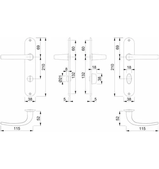 Hoppe Langschildgarnitur Cervina M191/322 MS F71 SK/OL 78mm DIN L/R 2 Hoppe Langschildgarnitur Cervina M191/322 MS F71 SK/OL 78mm DIN L/R – Bild 2