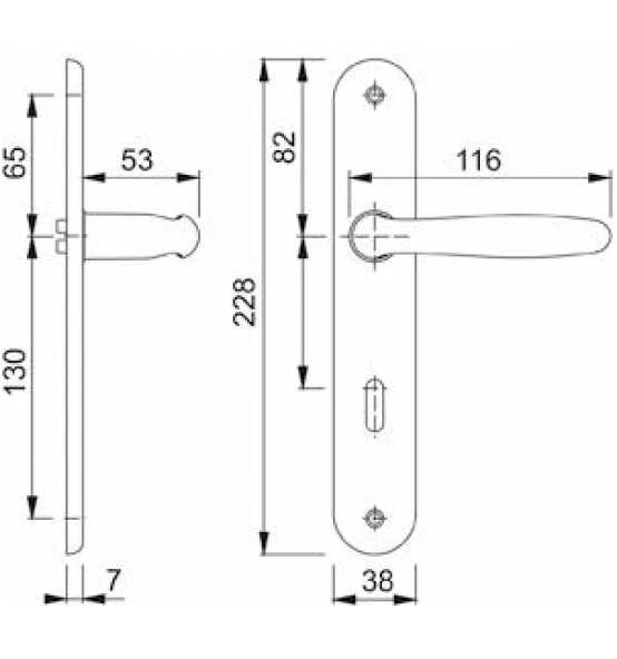 Hoppe Zi-Drücker Grt "Roissy" M1941/332 SK/OL F71 Ls. 2 Hoppe Zi-Drücker Grt "Roissy" M1941/332 SK/OL F71 Ls. – Bild 2