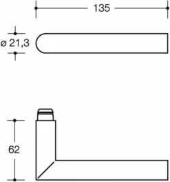 HEWI Halbgarnitur 162PBR22.230 PA 92 Ma 4-KT.8mm Schutzrosette -Burgs Tienda tuerstaerke 38 43 1534691 czm