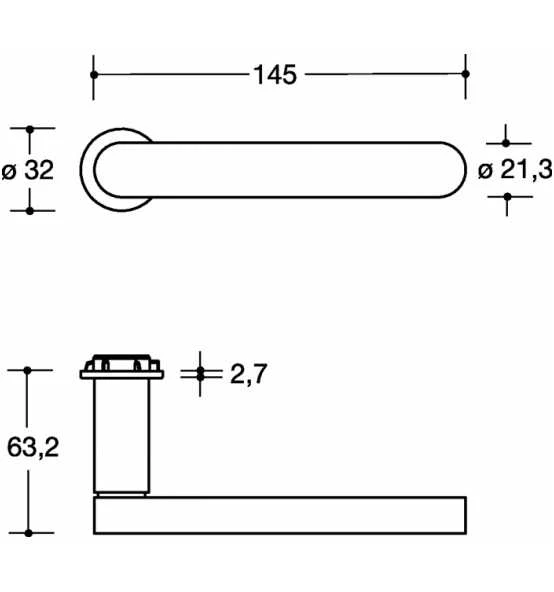 HEWI Rosettengrt.270XAM02.130 VA (1.4301) L-Form FBM-Notöffnungsart M.Münze 2 HEWI Rosettengrt.270XAM02.130 VA (1.4301) L-Form FBM-Notöffnungsart M.Münze – Bild 2