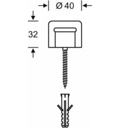 FSB OB-TürstoppEdelstahl, Mit Pufferk., GUM, Mod. 3880, Nat. Schw., Verdeckt Verschr.